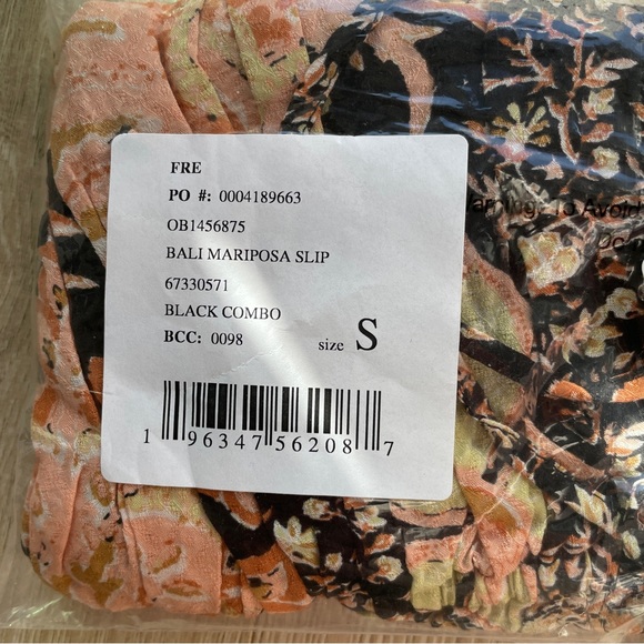 NEW Free People Bali Mariposa Slip Dress In Black Combo - Picture 7 of 15